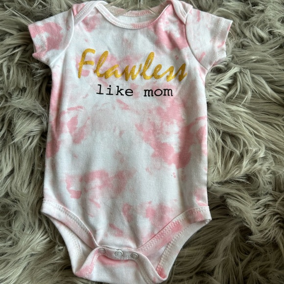 Other - Flawless Like Mom Pink and White Onesie 6M